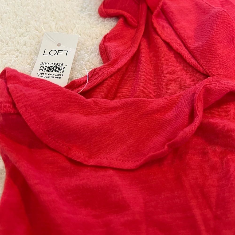 NWT Loft Ruffle Apron Back Tank - Picture 2 of 4